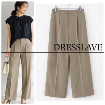 새상품급 DRESSLAVE 드레스레이브 백 슬릿 온도 조절 베이지 팬츠