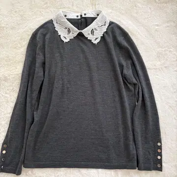 새상품급 아쿠아 스큐텀 Aquascutum 레이스 스칼라 니트 그레이 10