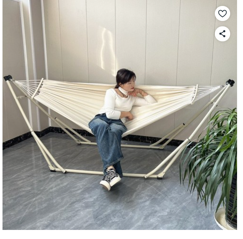 캠핑해먹 이지웜야외용 실내해먹침대 가정용해먹의자 테라스 해먹의자 화이트선반 해먹 2개