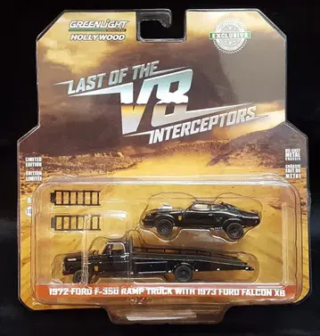 GREENLIGHT 1/64 LAST OF THE V8 INTERCEPTERS 1972 포드 F-350 램프 트럭 w/1973 포드 팔콘 X8 29925