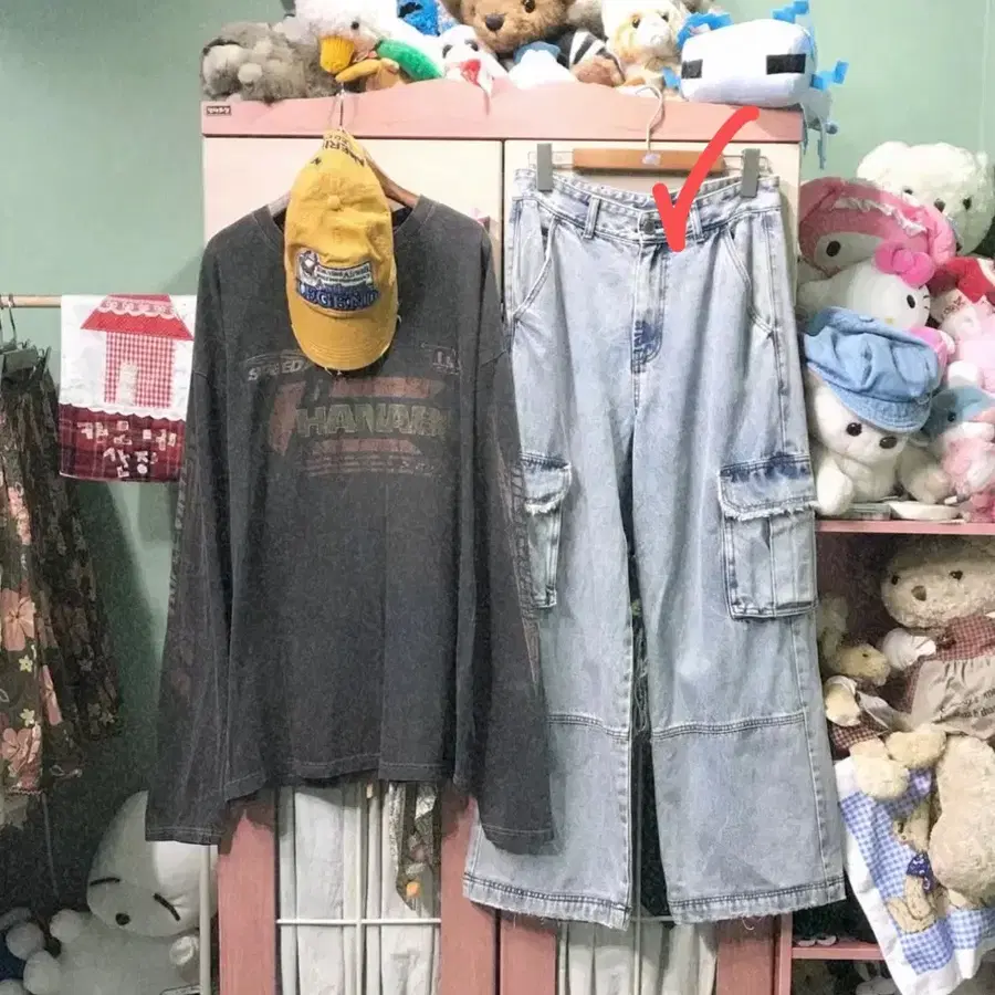 카모메산장 너드 코디 카고팬츠 와이드 팬츠 청바지 판매 카고바지