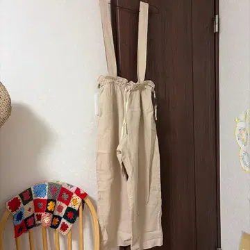 새상품 Cross x Linen 서스펜더 팬츠 베이지 프리