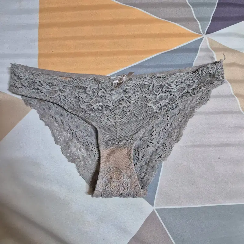 (중고) 레이스 힙스터 여성 리본 란제리 팬티