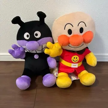돌격! 호빵맨 모두 함께 피스 봉제 인형 L 2종 세트