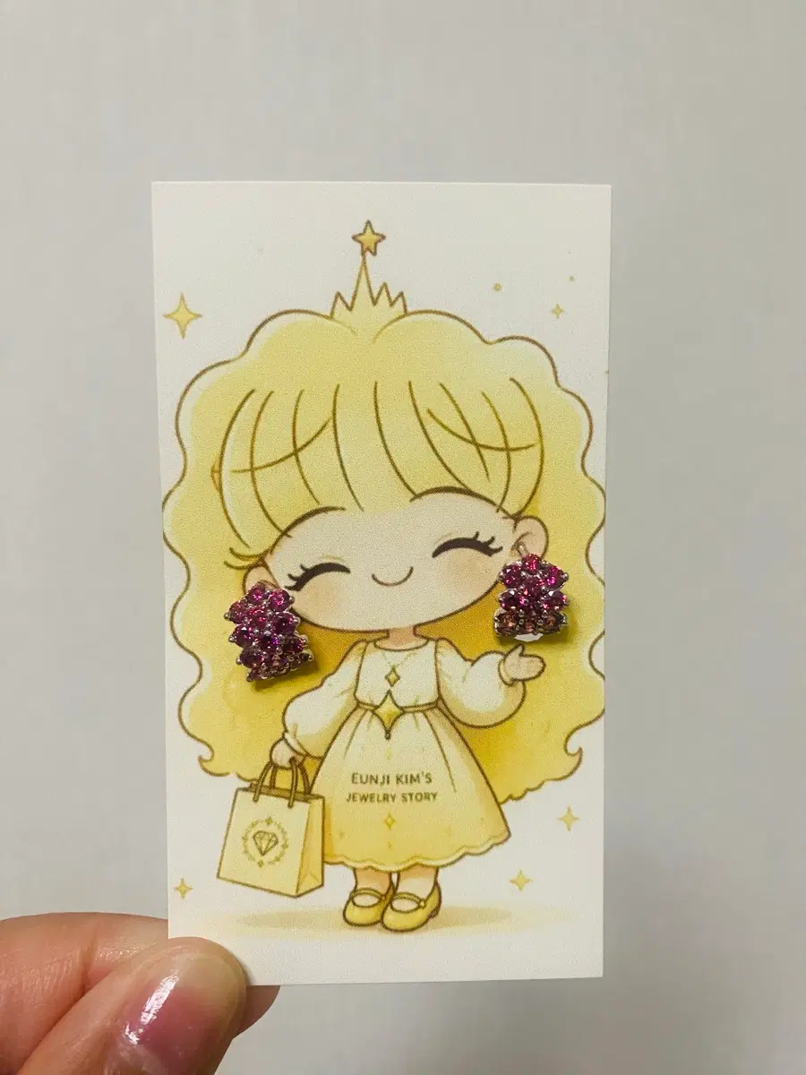 S925 은 귀걸이 루비색 원터치링 (백금도금)