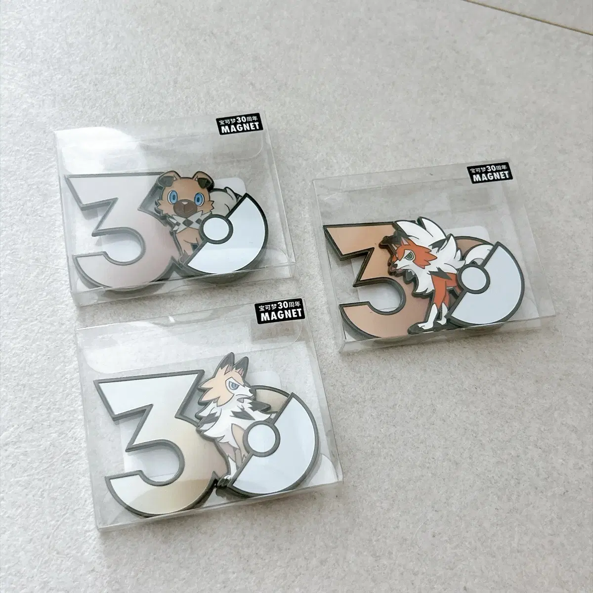 포켓몬 중포센 30주년 마그넷 암멍이, 한낮의 루가루암, 황혼의 루가루암 3종 일괄