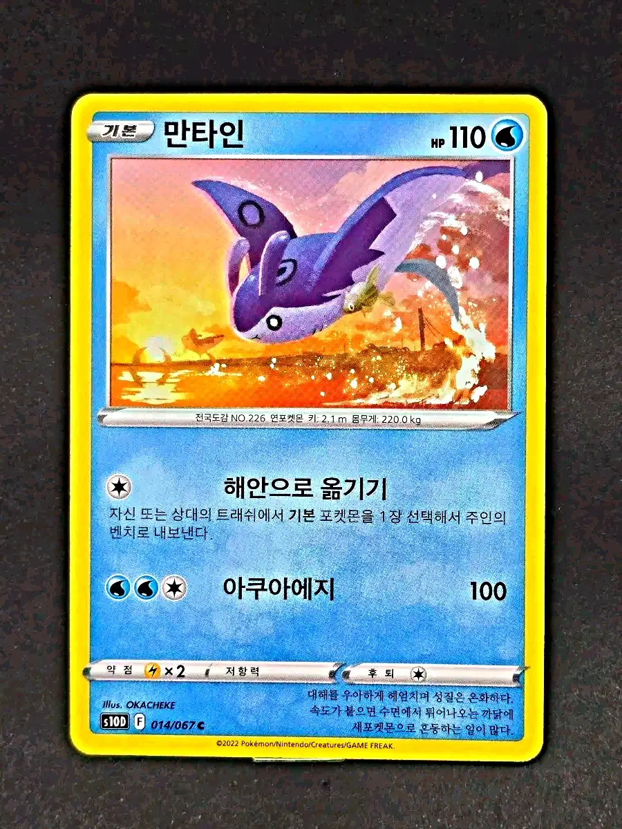 포켓몬 카드 만타인 레어 100