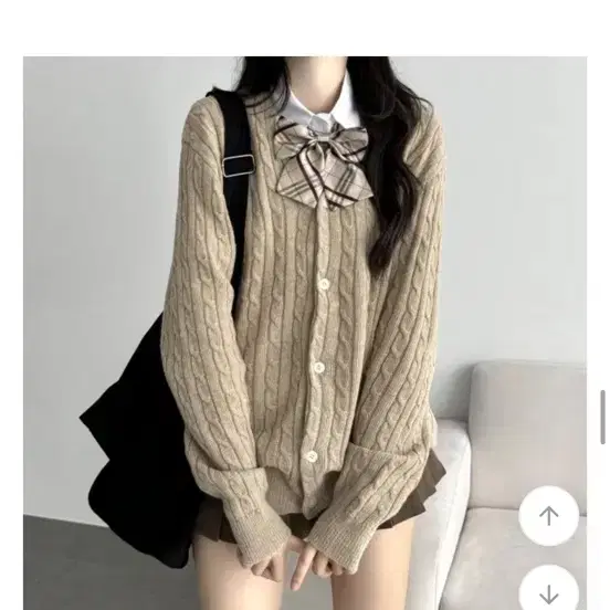브라운 니트 가디건