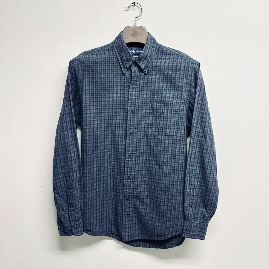 랄프로렌(Ralph Lauren) 블루 계열 / 체크 패턴 커스텀핏 긴팔 셔츠 (표기 M / 실측 남성 100)
