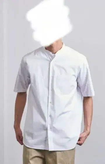 UNITED ARROWS 브로드 밴드 카라 셔츠 L 화이트