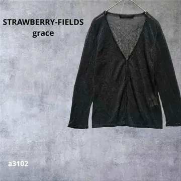 [스트로베리 필드 그레이스] 7부 소매 가디건 라메 냉방병 예방 봄/여름