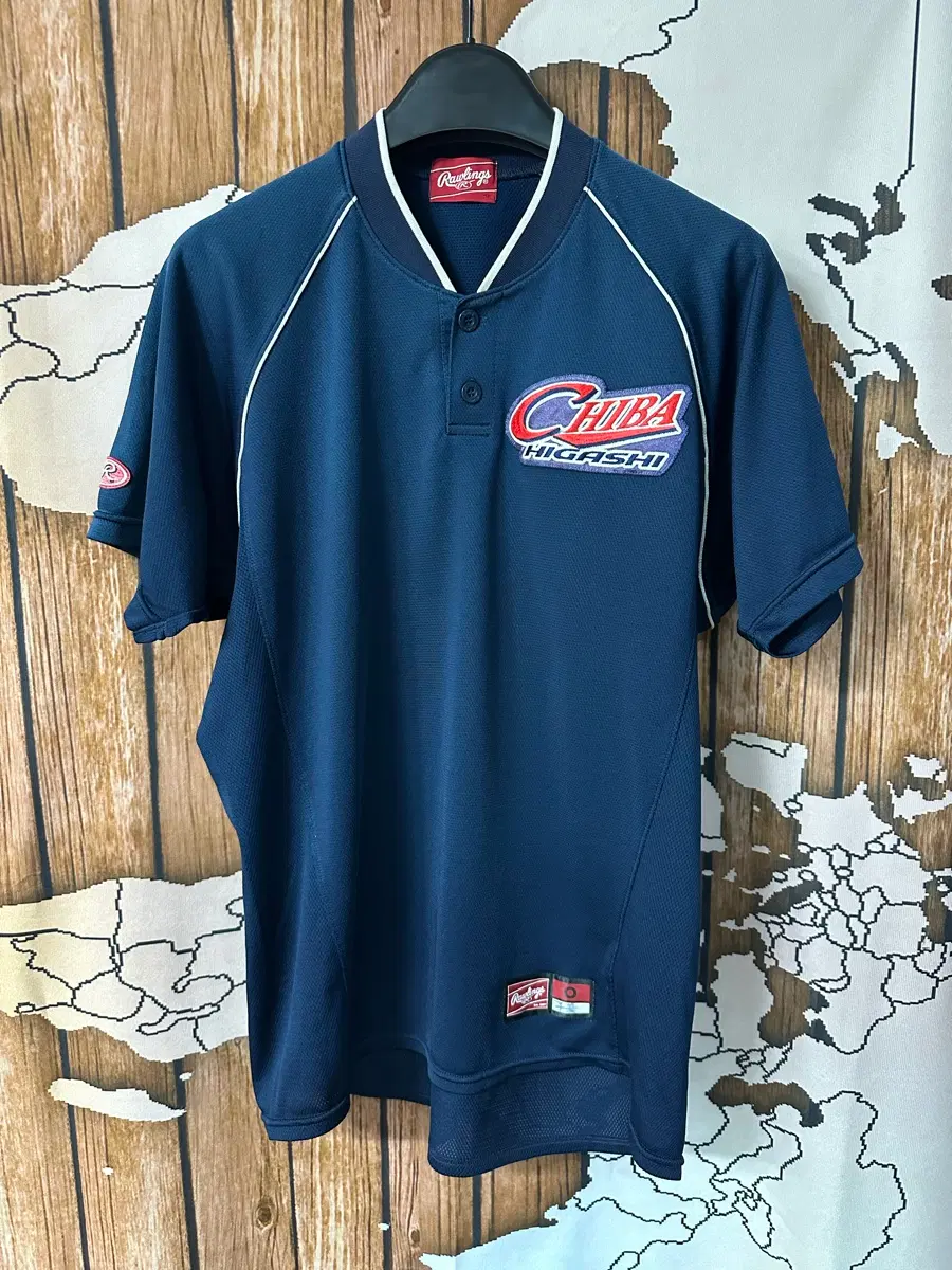 롤링스 치바 히가시 고교 야구 유니폼 반팔 져지 네이비 L~XL