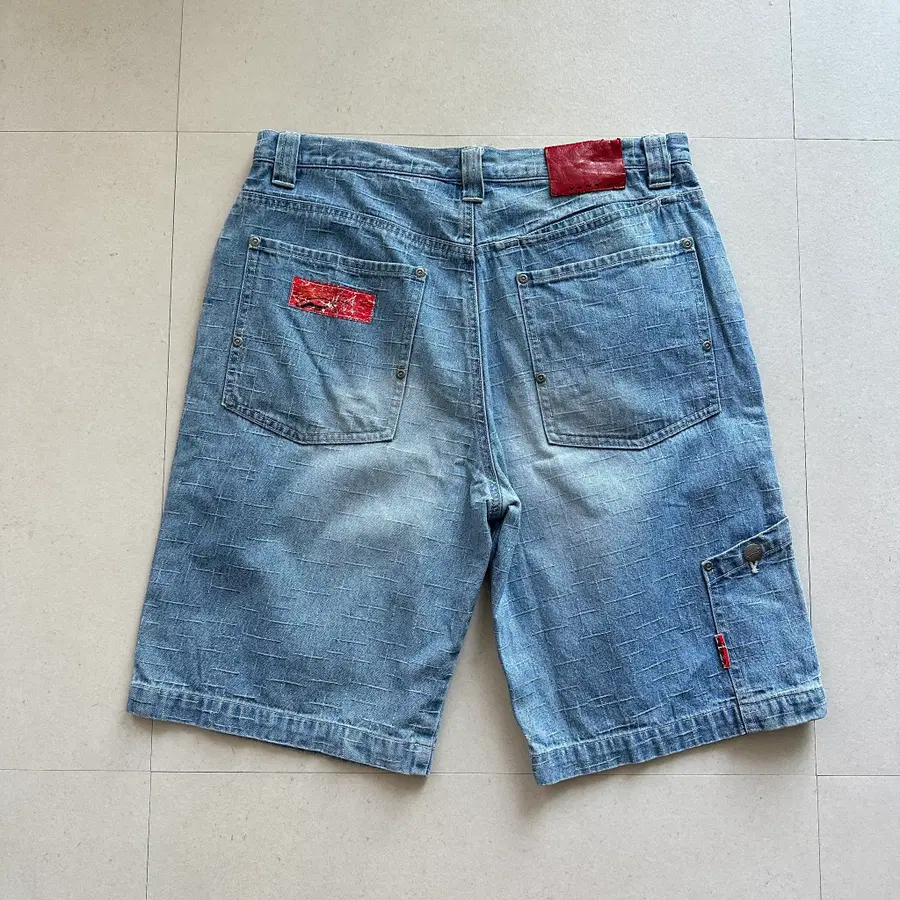 [rare] 90s 빈티지 반스 자카드 텍스처 데님 카고 쇼츠 (32)