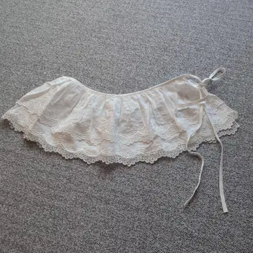 랩스커트 허리띠 레이스 화이트 이단 프릴