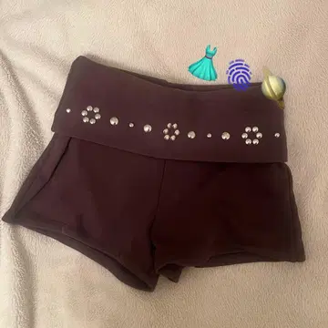 ZARA 스터드 장식 숏팬츠 브라운 L