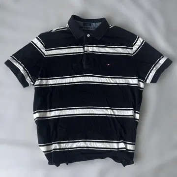 TOMMY HILFIGER 보더 피케 셔츠 네이비