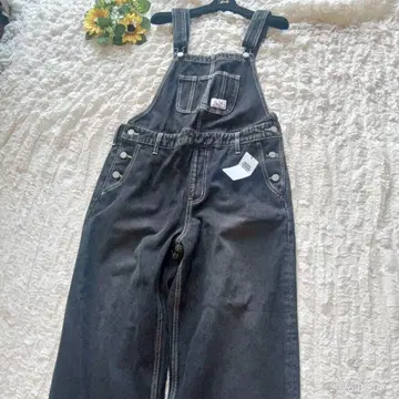 새상품 로데오 크라운 백리본 와이드 데님 오버롤