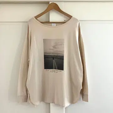 SPICK&SPAN 포토 롱 라운드 티셔츠 롱 TEE 베이지 새상품급