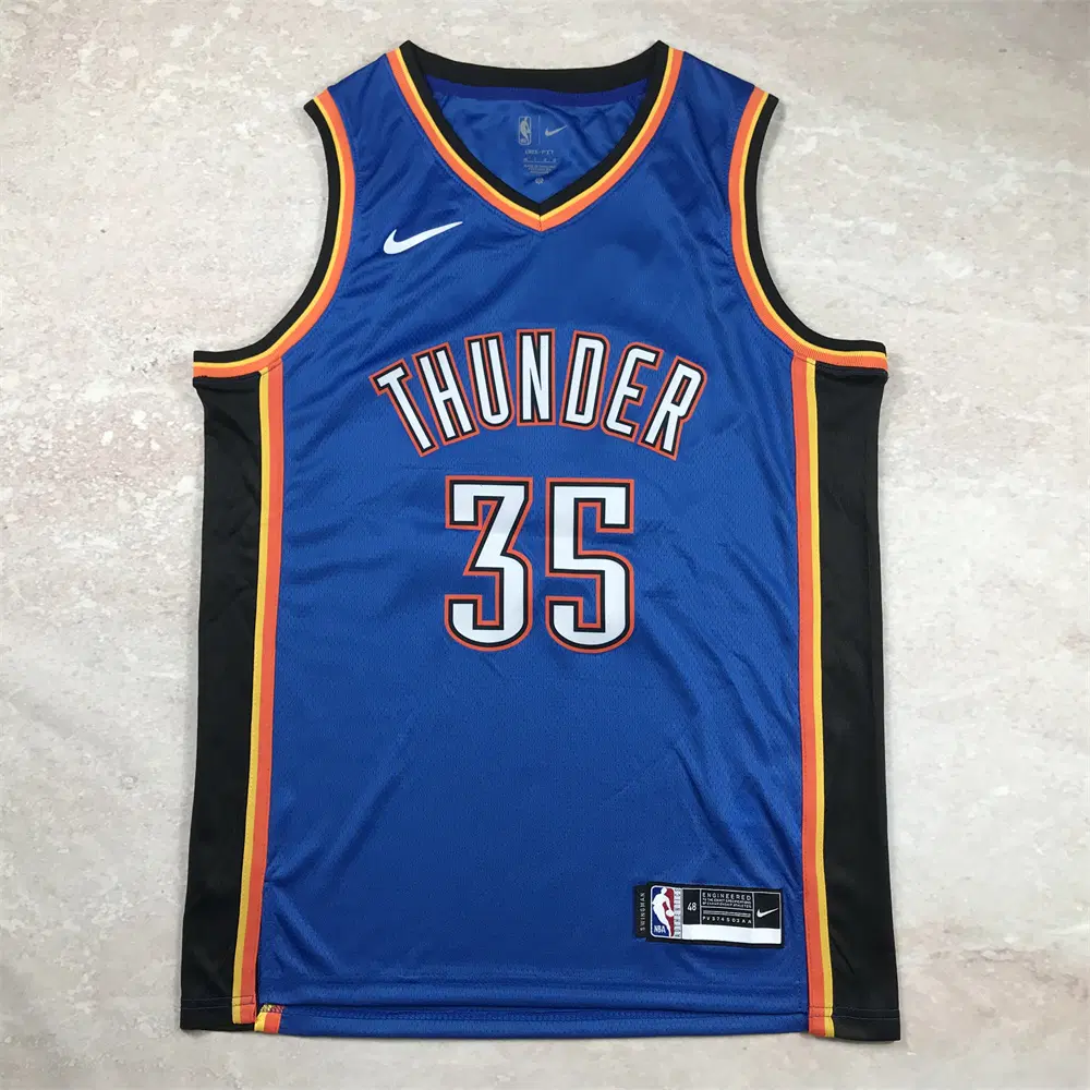 NBA 농구 썬더 35번 케빈 듀랜트 블루 핫프레스S-XXL