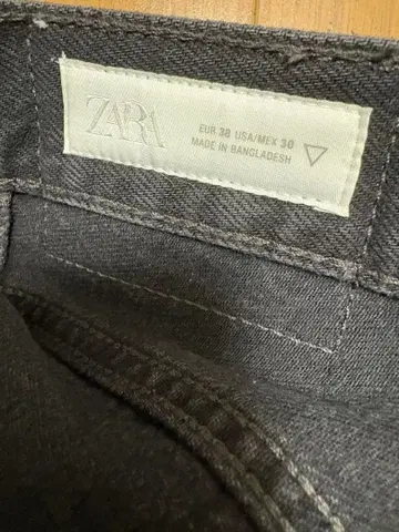 ZARA 스트레이트 핏 레귤러 데님 팬츠 카본 EUR38