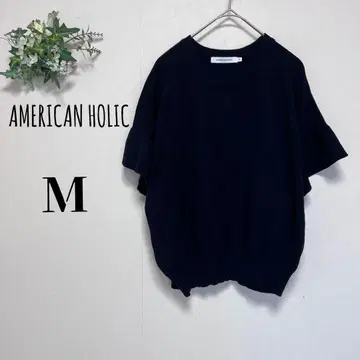 아메리칸 홀릭 (M) 니트 스웨터 반팔