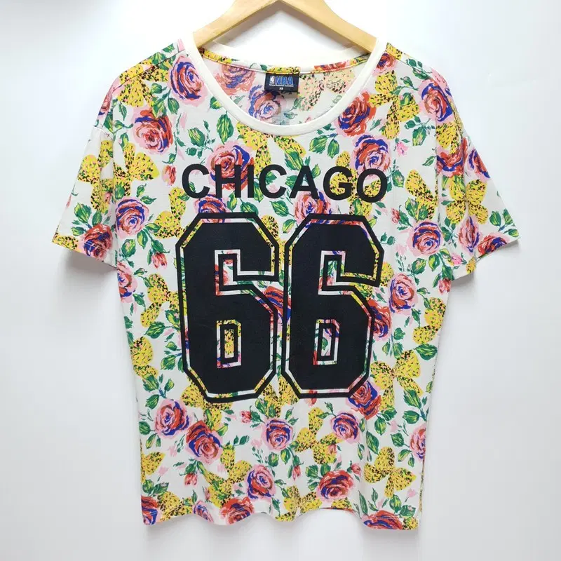 NBA 플라워 프린팅 반팔 XS