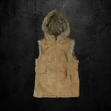 archive fake leather fur vest