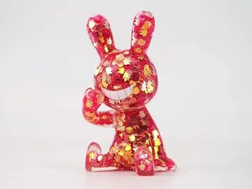 블랙 토끼 BLACK RABBiT 토끼 라메 빨간색 피규어