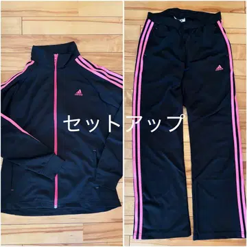 adidas 저리 상하의 세트 블랙 핑크