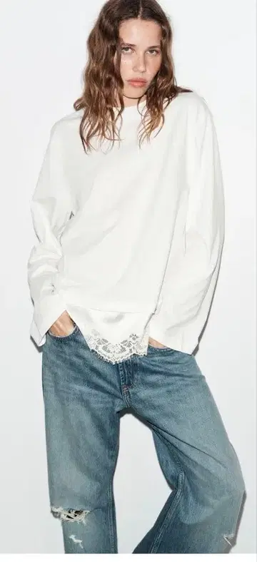 ZARA 레이스 T셔츠
