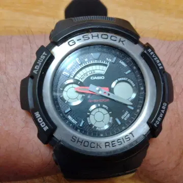 CASIO G-SHOCK 아날로그 쿼츠 손목시계 블랙 배터리 방전