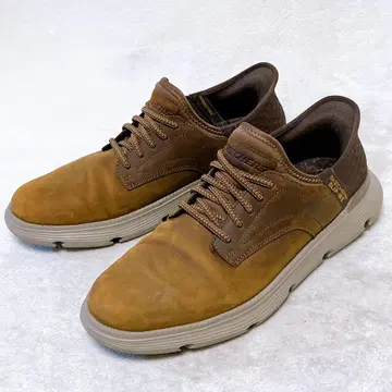 새상품급 스케쳐스 슬립인즈 가죽 스니커즈 27cm 브라운 갈색