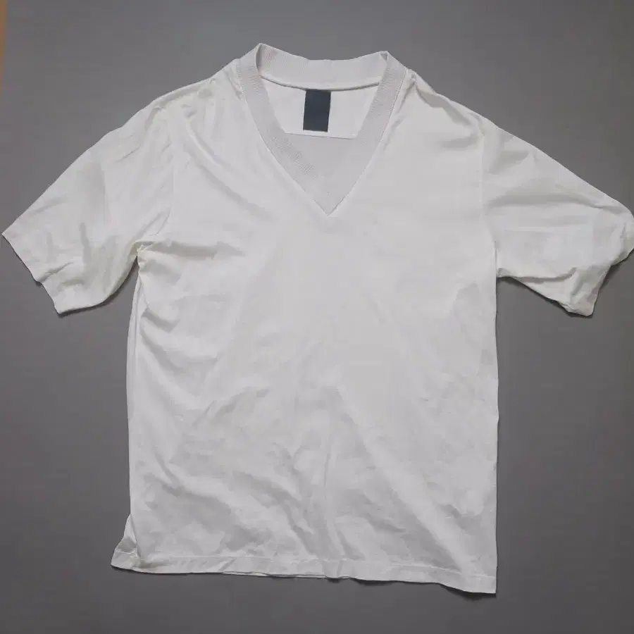 [48] 준지 15SS 면 배색 오버핏 브이넥 반팔 티셔츠 Juun.J