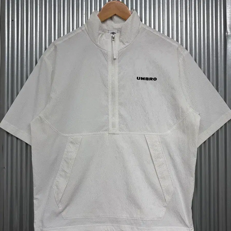[90/S] 엄브로 UMBRO 시어서커 하프집업 반팔 아노락 윈드브레이커 3.9