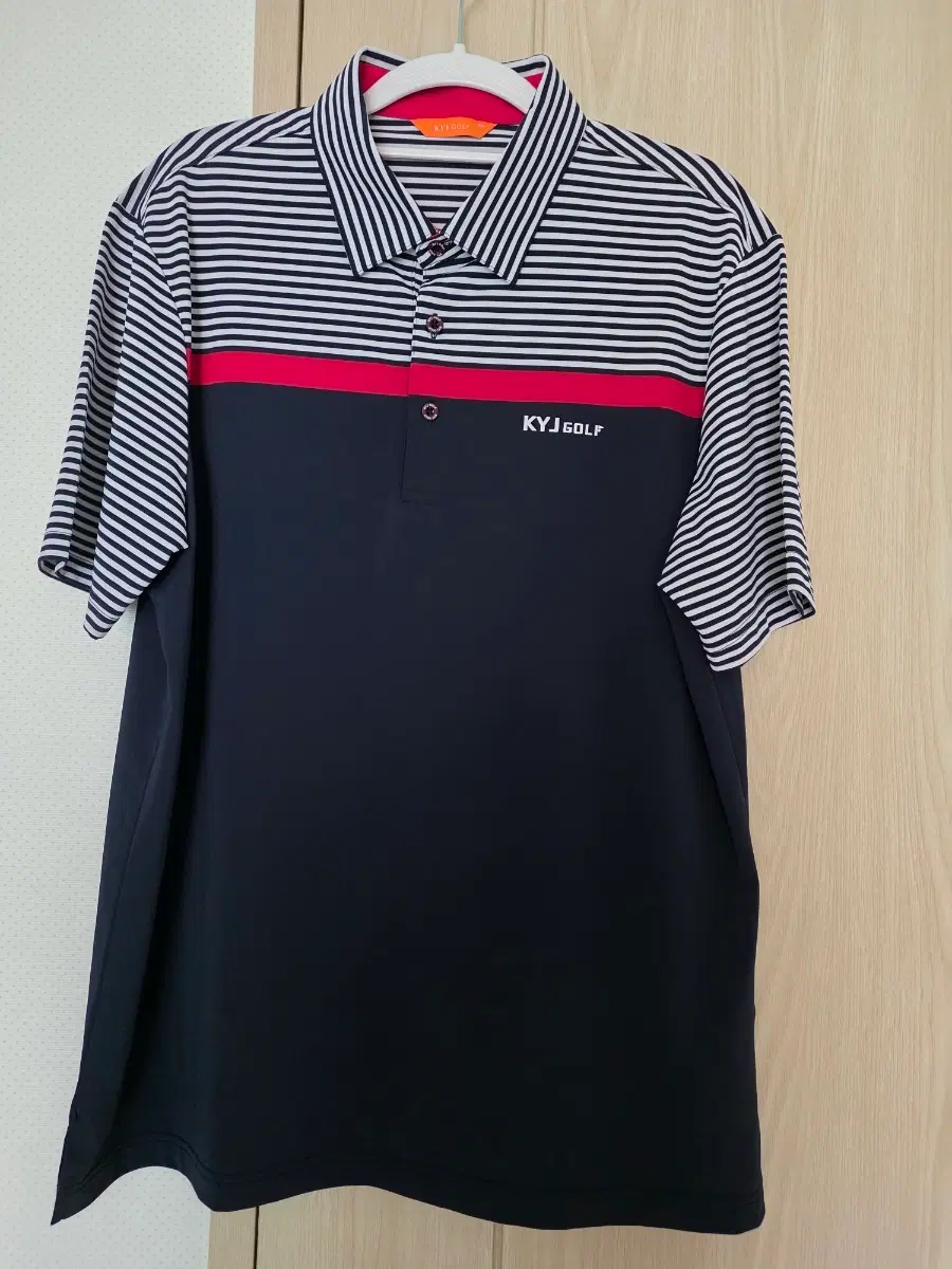 KYJ GOLF 남성 골프웨어 네이비 스트라이프 폴로티