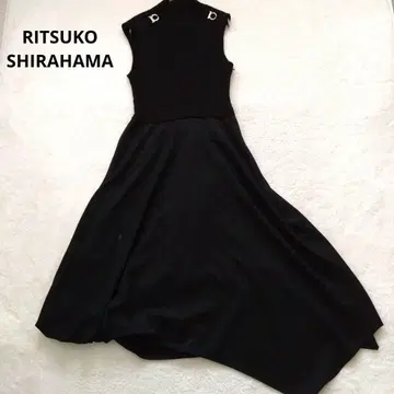 RITSUKOSHIRAHAMA 롱 원피스 슬리브리스 블랙