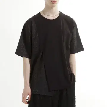 HARE 자카드 아지메 절개 컷 블랙