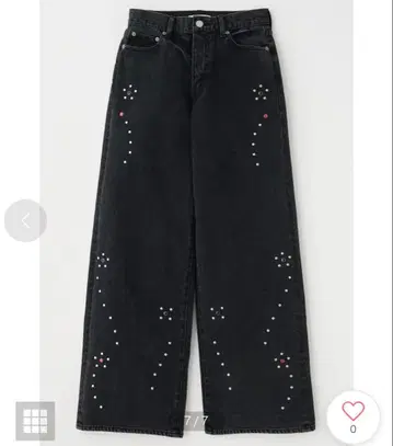 moussy FLORAL STUDDED 배기 데님