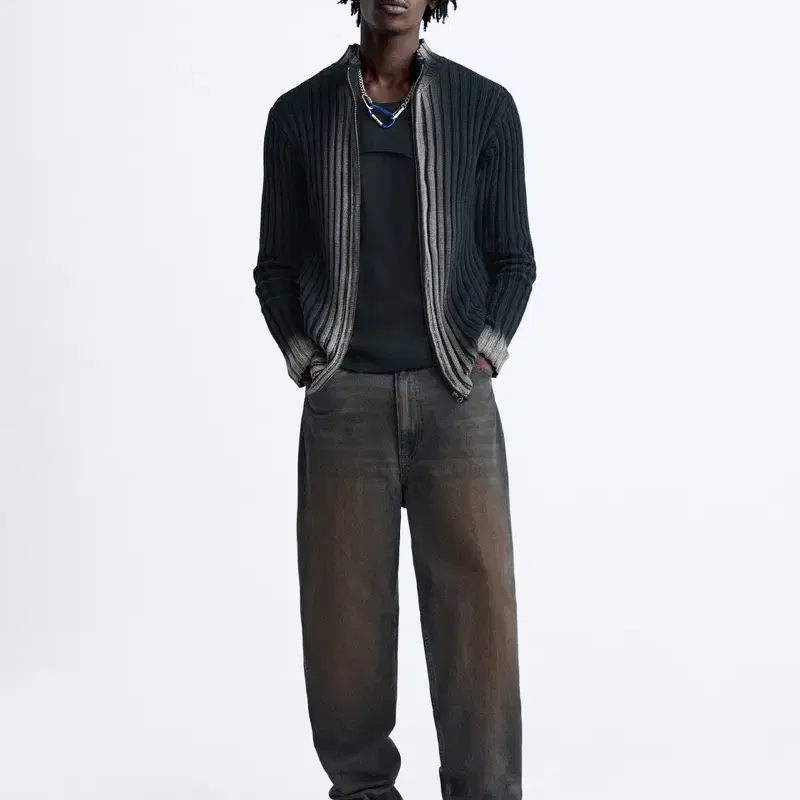 [S급] 자라 페이디드 집업 가디건 ZARA Faded Zip-Up Cardigan