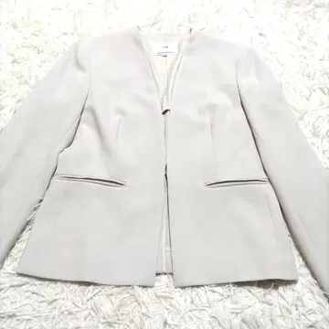 23구 트리아세 더블 조젯 노카라 자켓 세탁 가능 비즈니스