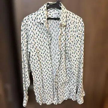 ZARA 깃털 패턴 긴팔 셔츠 L 사이즈