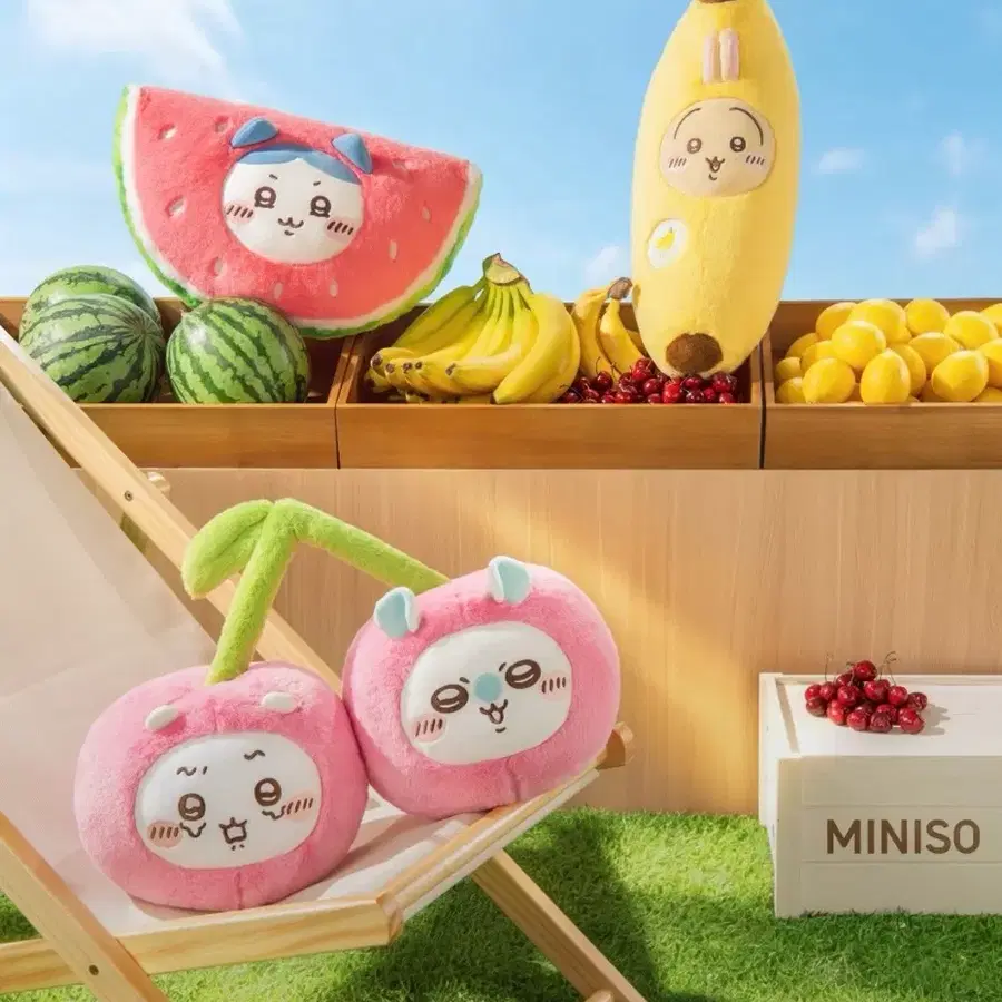 (예약) 치이카와 해외판 미니소 과일 마스코트 누이 인형 키링 참 태노리