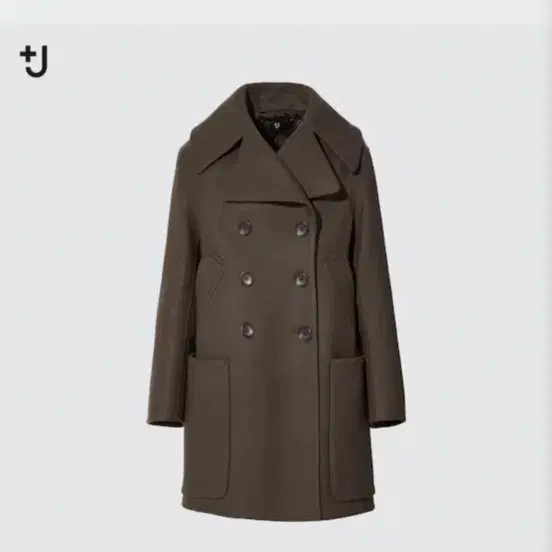 유니클로) +J 더블 페이스 피코트 올리브