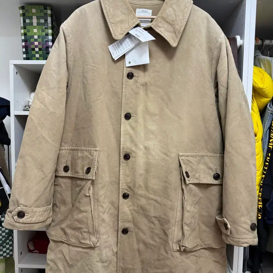 국내[5]비즈빔 22AW Winfield Coat 윈필드 시어링 코트 베이지