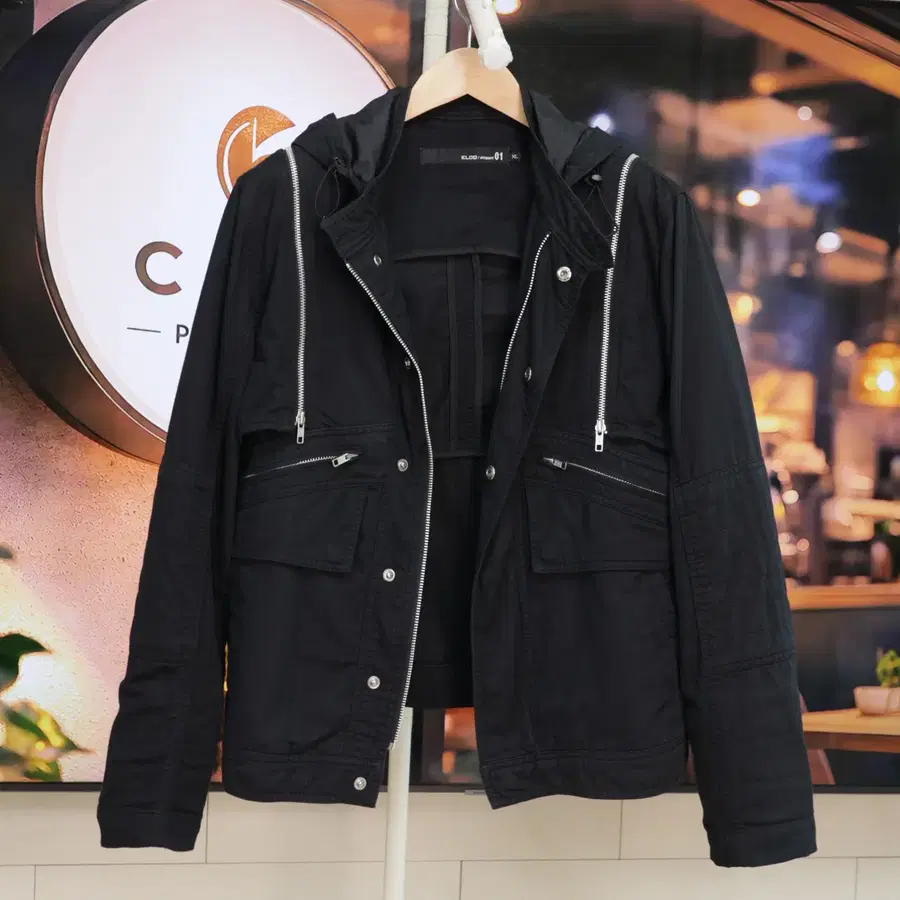 엘로퀀트 블랙 후드 자켓 XL