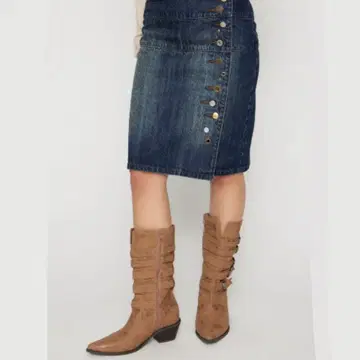laguagem VARIOUS BUTTON DENIM 스커트