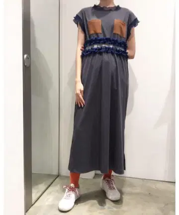 멜로우 프릴 슬리브리스 원피스