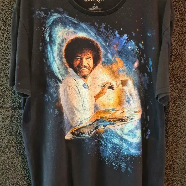 Re Vtg. Bob Ross Universe Graphic T-Shirt(XL)
