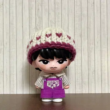 스노우 칠 소프트 비닐 의류용 하트 니트 모자 보라색 하트