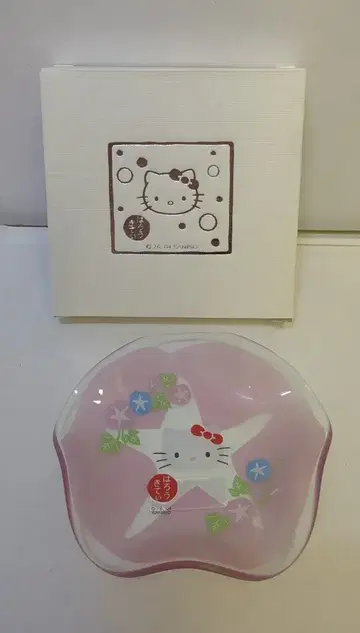 산리오 헬로키티 유리 트레이/아사가오 2004